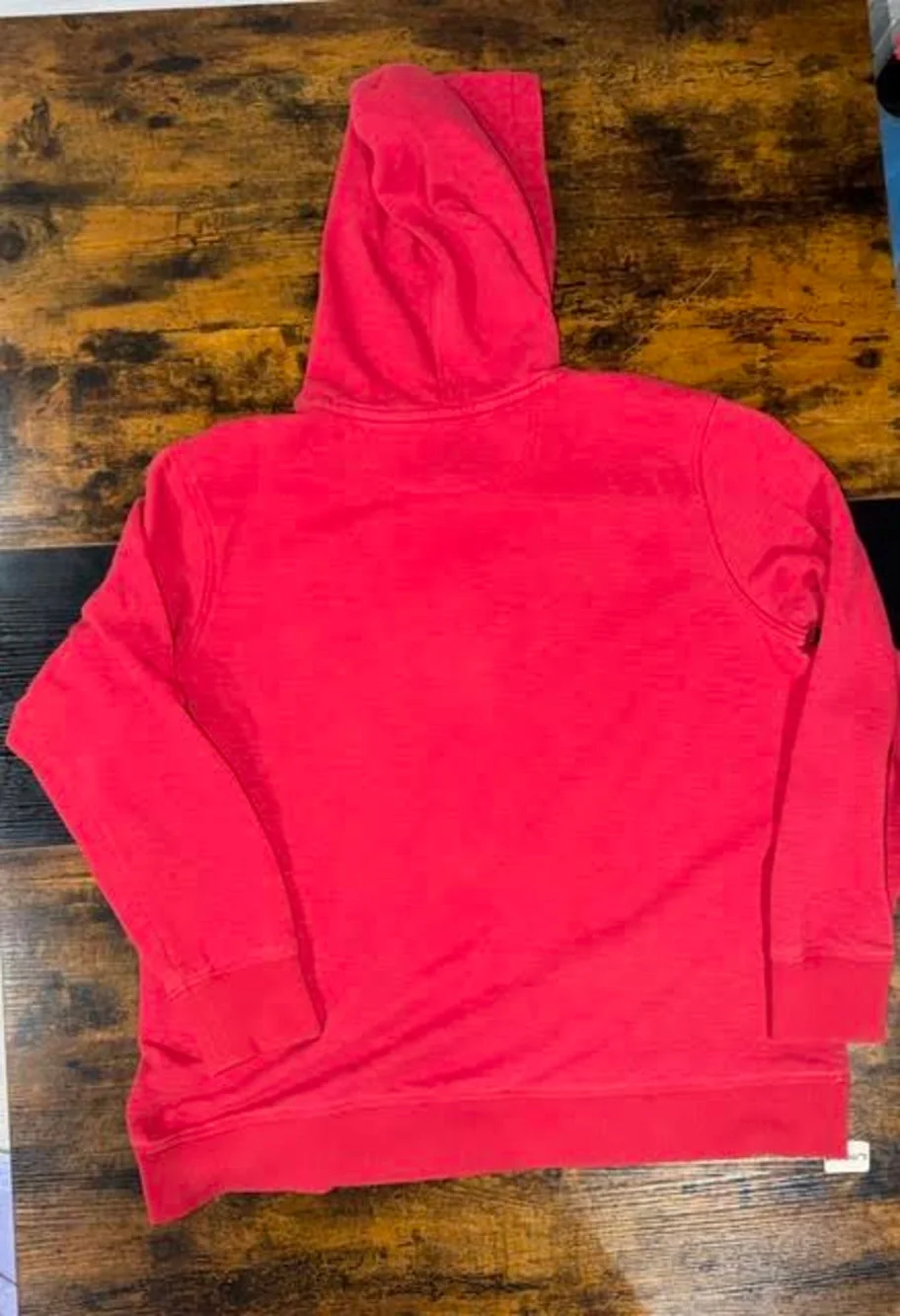 Eddie Bauer Red Knit Henley Hoodie - Button Placket Pullover Sweatshirt Men XL